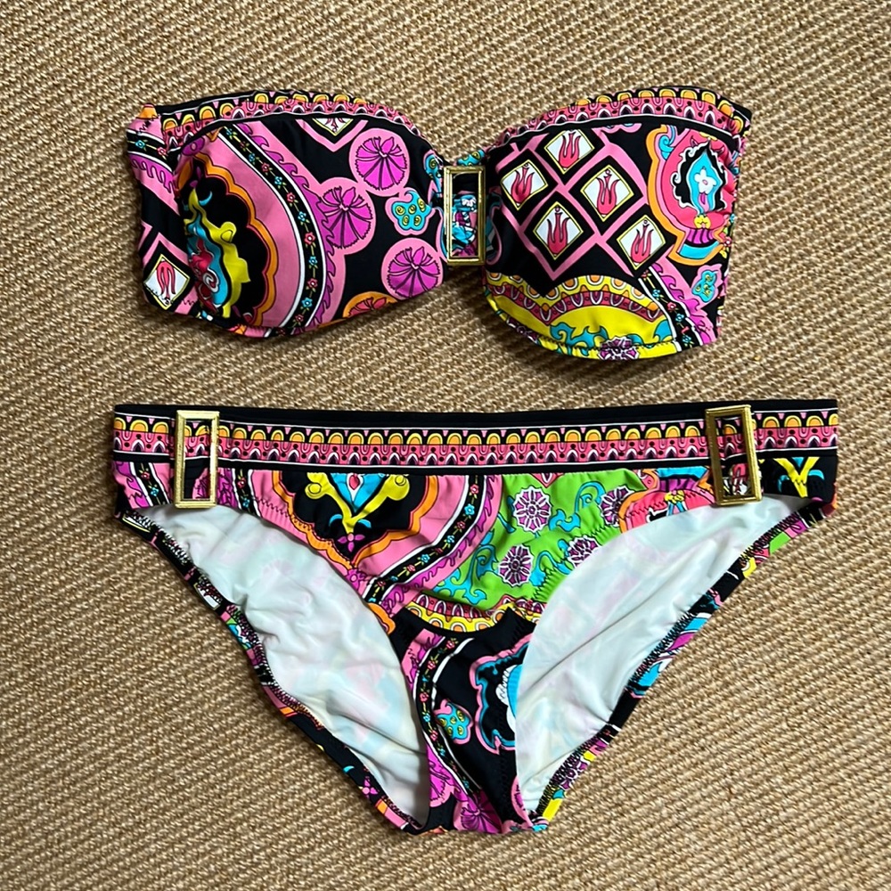 Trina Turk Bikini with Bright Paisley Print Sz 12
